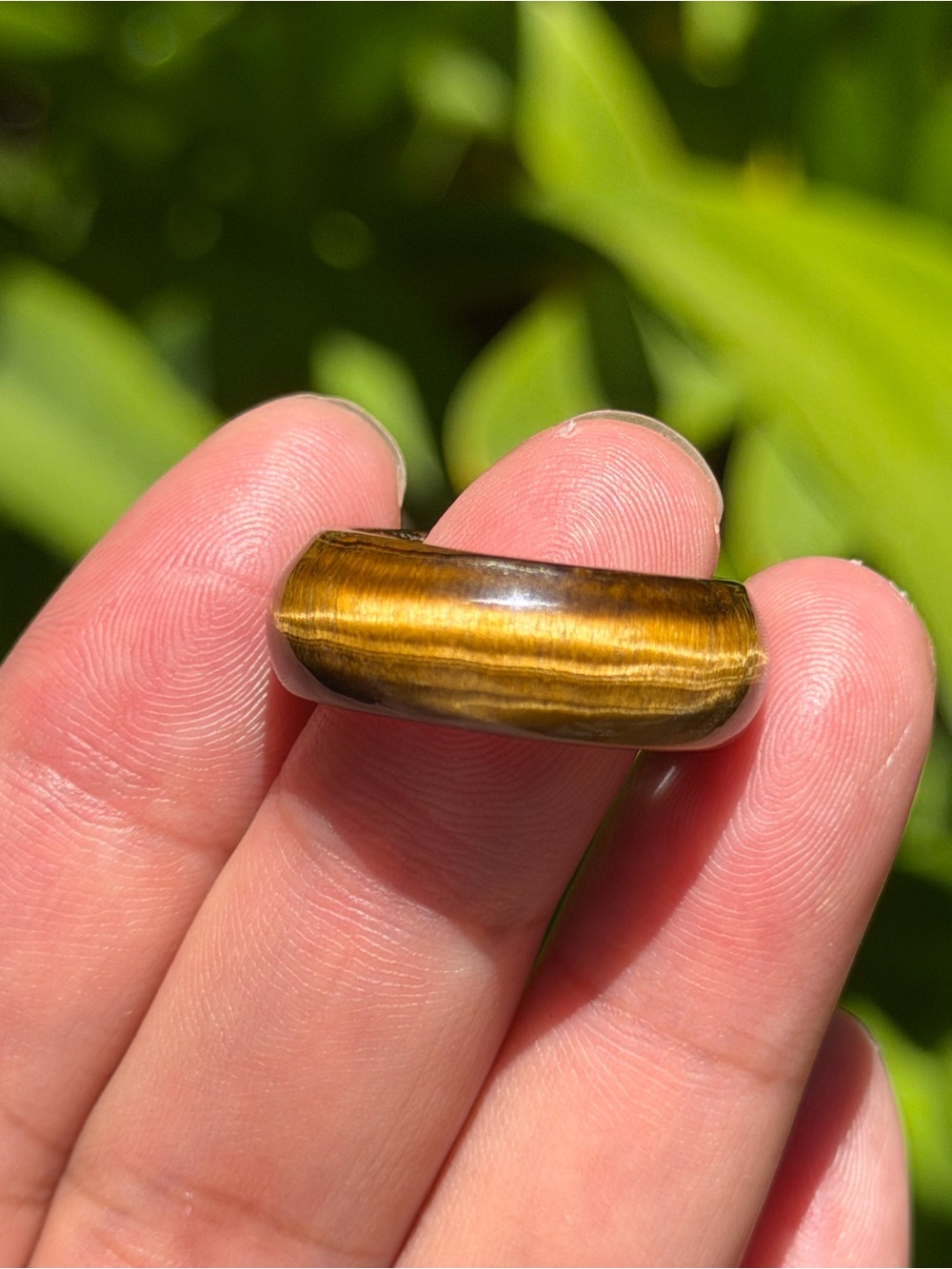 Size 7 natural golden tiger eye ring 1648